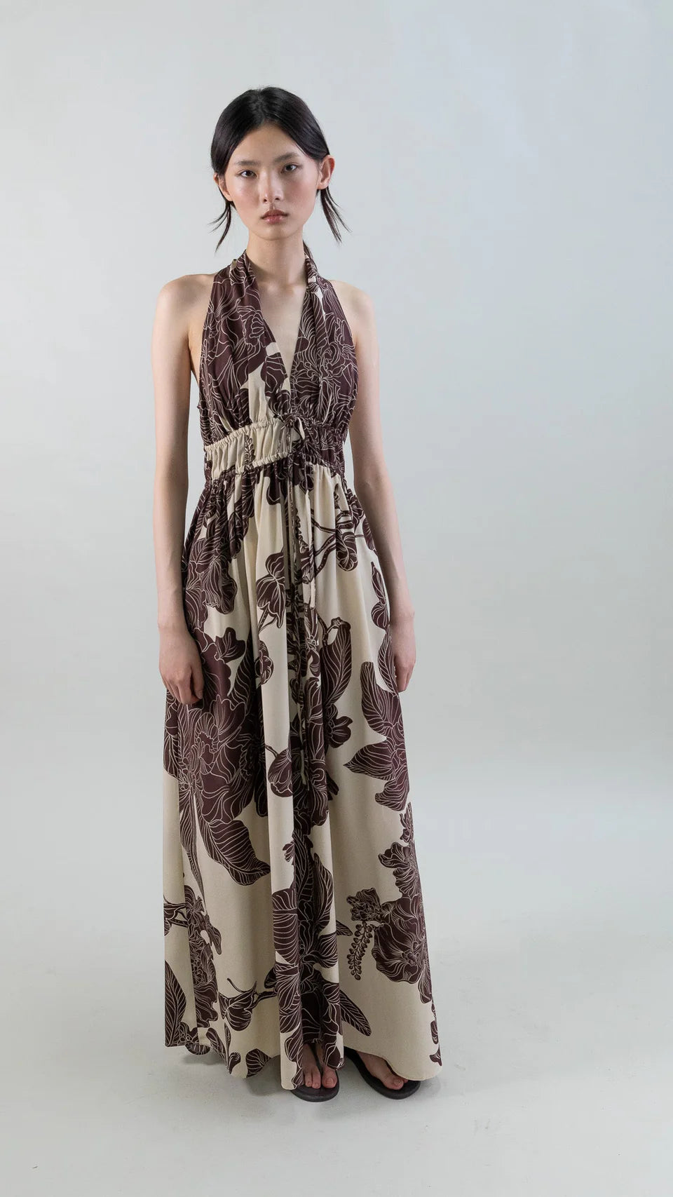 Chocolate Floral Maxi Dress