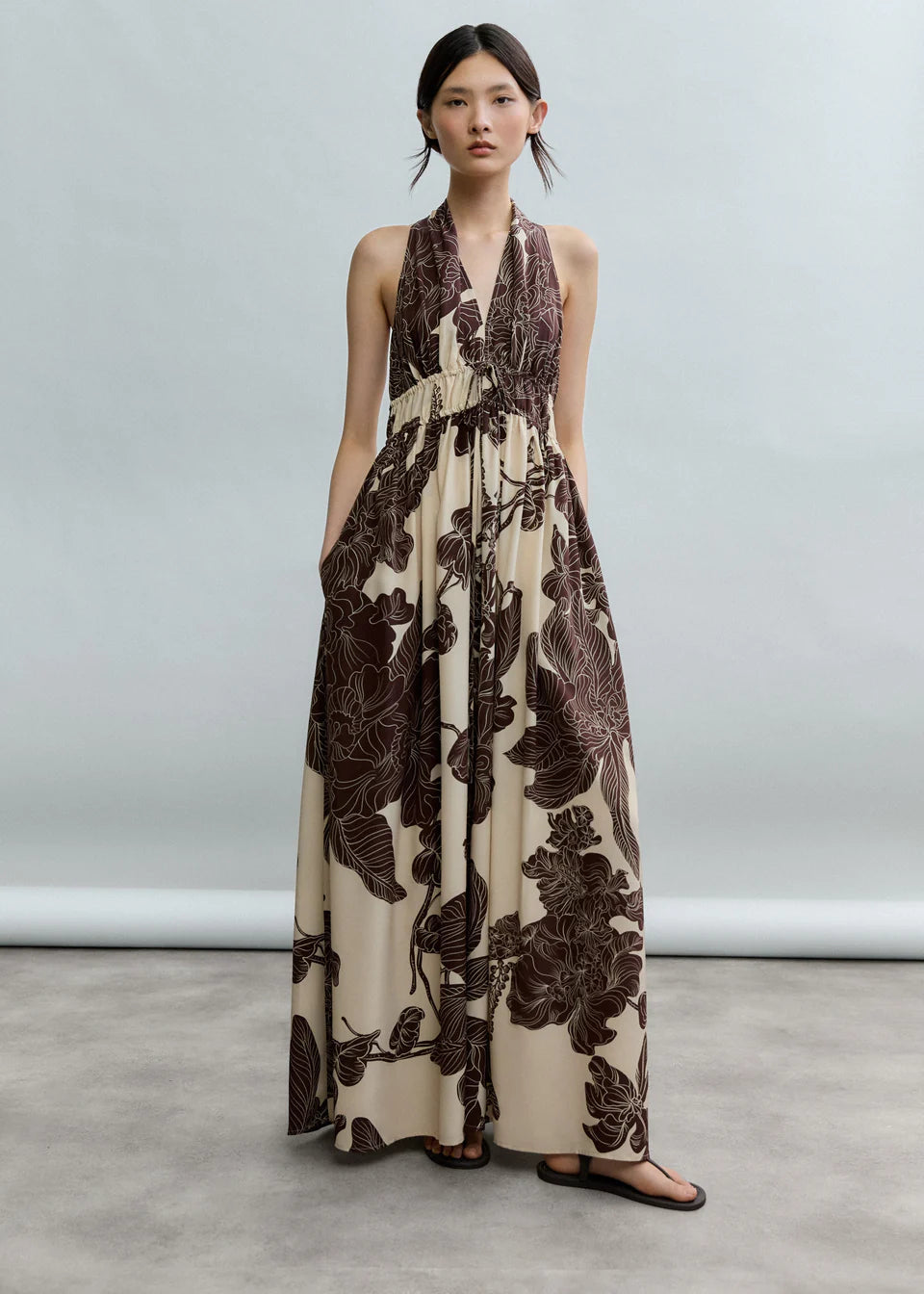 Chocolate Floral Maxi Dress