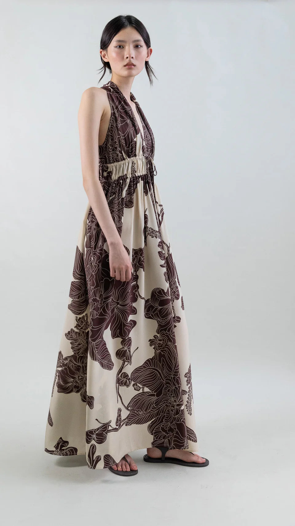 Chocolate Floral Maxi Dress