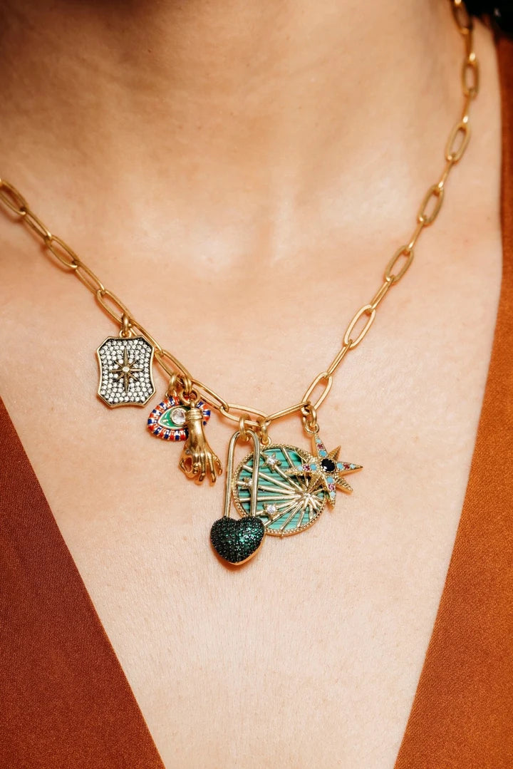 Renata Necklace | Lightweight Gold Enamel Charm Necklace