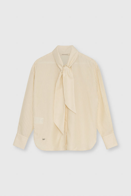Meadow Striped Neck-Tie Blouse