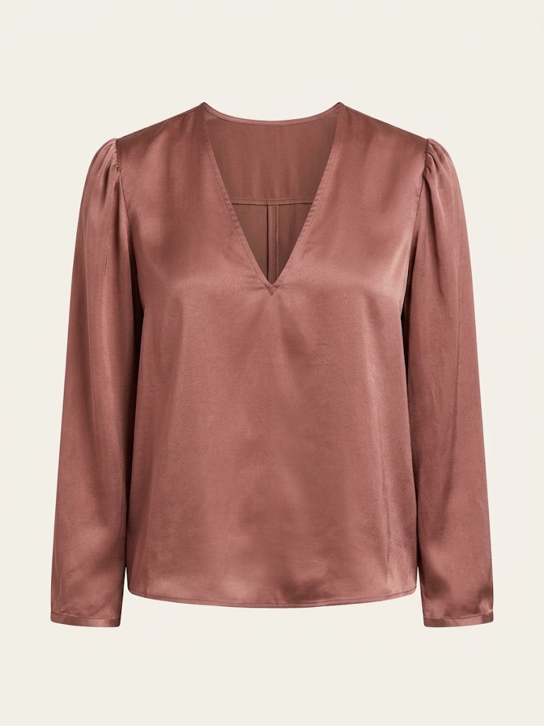 Dark Rose Silk Blouse